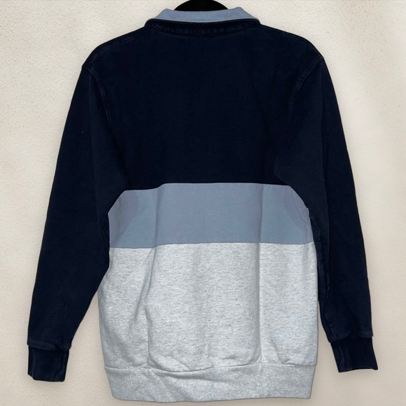 Brandy Melville John Galt Quarter Zip Pullover Sweater Blue Striped One Size - Picture 2 of 5